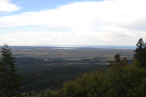 Looking out onto greater Denver and the Plains beyond as we descend from the Front Range.